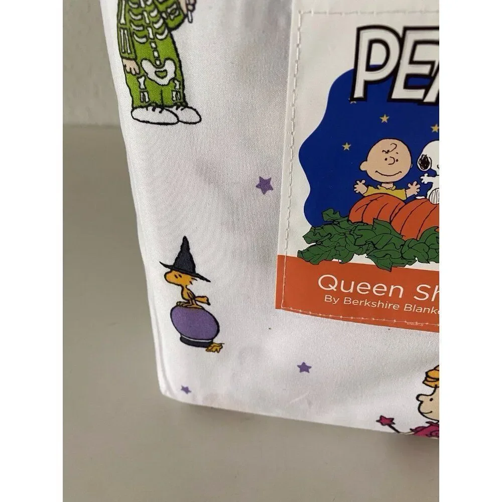 Peanuts Snoopy Charlie Brown Halloween Costumes QUEEN‎ Size Sheet Set NEW